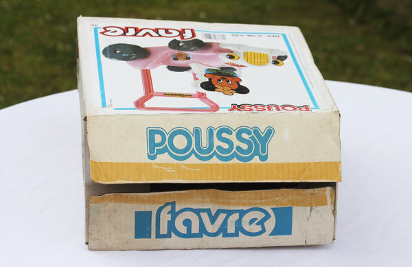 Jouet Favre trotteur Poussy Minnie vintage en boîte Walt Disney Productions