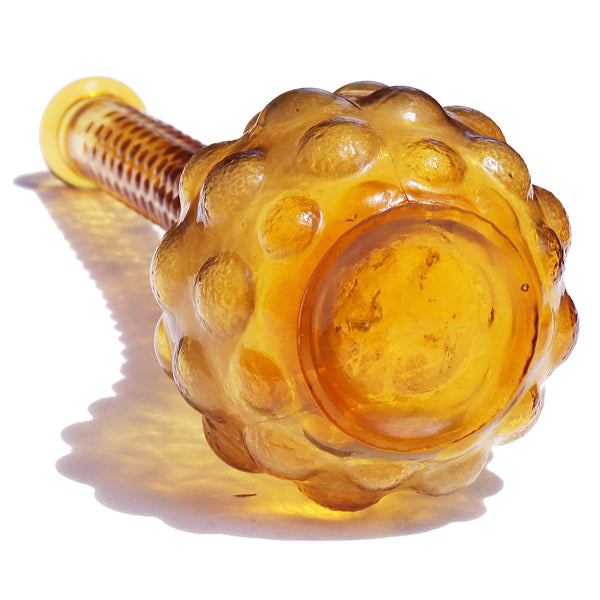 Carafe italienne en verre d'Empoli vintage ambre 34.5 cm (sans bouchon)