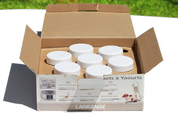 Boîte de 7 pots à yaourt Lagrange pour yaourtière en boîte