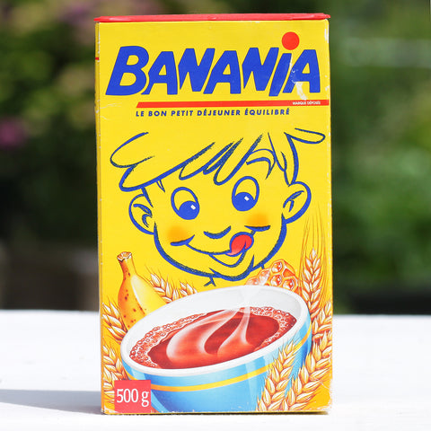 Boîte publicitaire Banania 500 g vide en carton de 2003