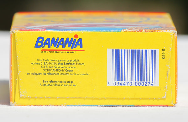 Boîte publicitaire Banania 500 g vide en carton de 2003