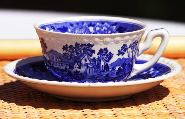 Tasse à thé ancienne en faïence de Villeroy & Boch Mettlach modèle Rusticana