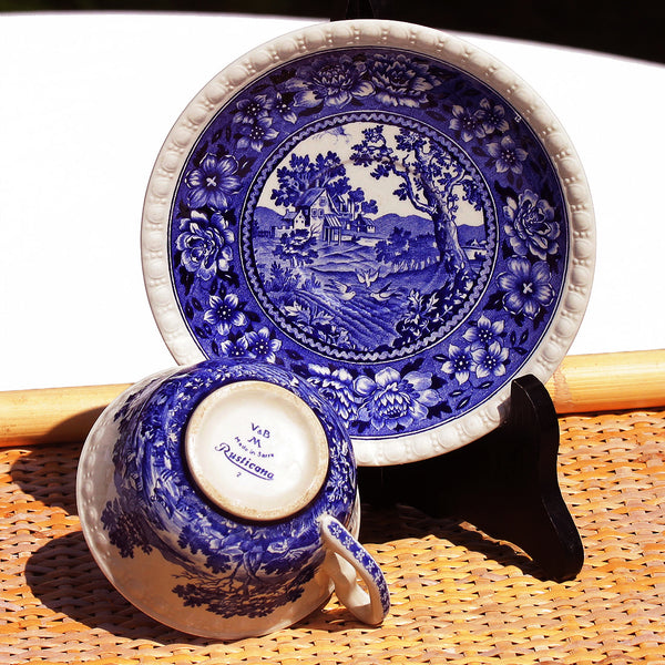 Tasse à thé ancienne en faïence de Villeroy & Boch Mettlach modèle Rusticana