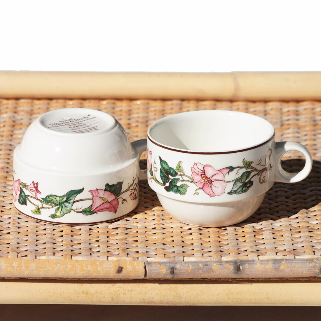 Duo de grandes tasses à café en vitro porcelaine de Villeroy & Boch modèle Palermo