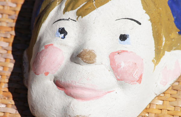 Ancien masque de carnaval Pierrot en carton