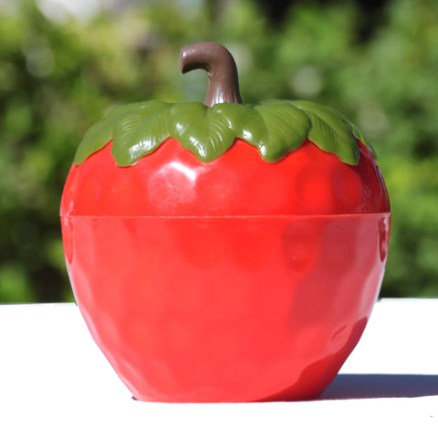 Vintage red plastic strawberry ice cube bucket