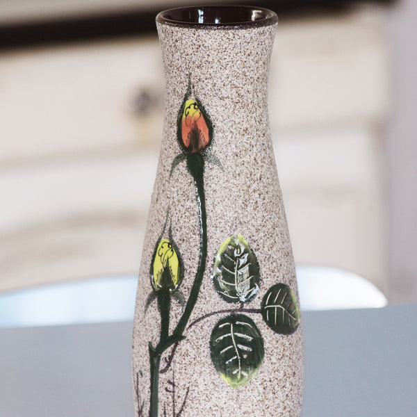 Petit vase vintage en céramique sablée des années 1950/1960