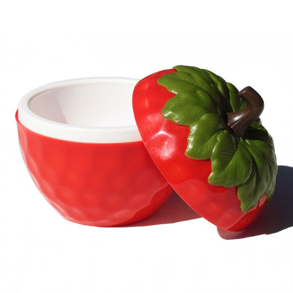 Seau à glace et couvercle vintage ~ rouge avec des touches Seau à glace et couvercle vintage ~ rouge avec des touches
