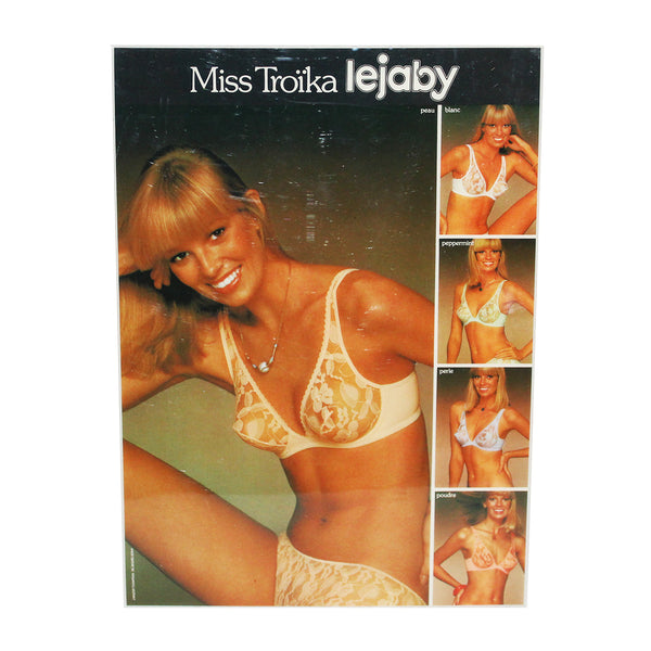 PLV publicitaire vintage plastique Lejaby soutien-gorge Miss Troïka