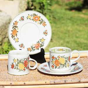 Duo de grandes tasses / mugs + soucoupes de Villeroy & Boch modèle Summer Day