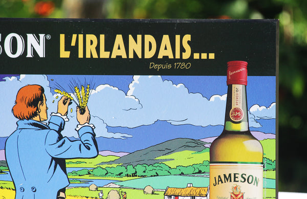 Panneau publicitaire en bois whisky Jameson l'Irlandais par Ted Benoit
