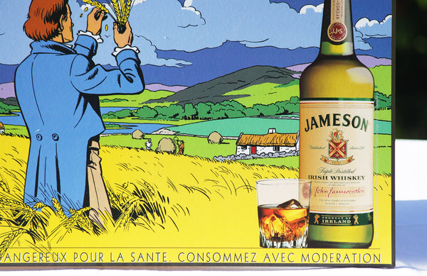 Panneau publicitaire en bois whisky Jameson l'Irlandais par Ted Benoit