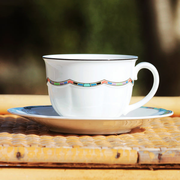 Tasse à café / thé + soucoupe Bone China Villeroy & Boch modèle Izmir