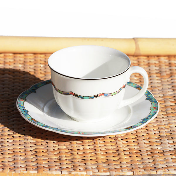 Tasse à café / thé + soucoupe Bone China Villeroy & Boch modèle Izmir