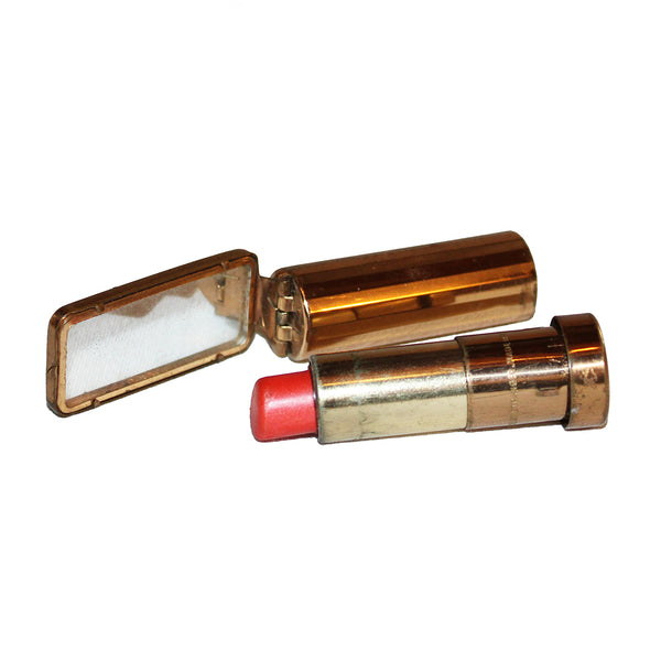 Étui de rouge à lèvres vintage doré fantaisie Mirlip avec miroir