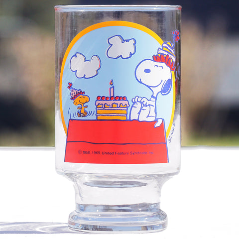 Grand verre 750 ml vintage Snoopy Peanuts Happy Birthday