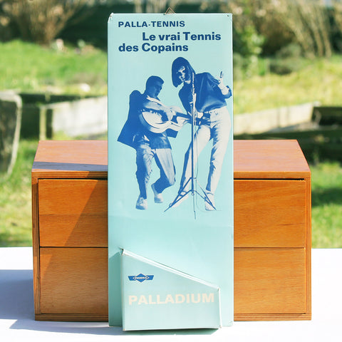 Présentoir publicitaire mural Palladium vintage en carton pour la Palla-Tennis Phoenix