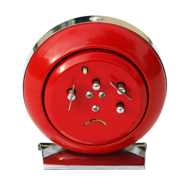 Réveil mécanique vintage Shangai coloris rouge pop & chrome