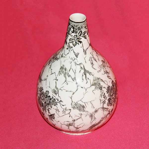 Ancien petit vase boule en céramique de Villeroy & Boch Alt Mettlacher Kupferstiche