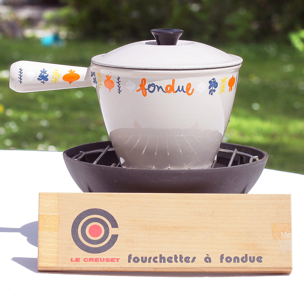 RARE Vintage Le Creuset en Fonte Émaillée combine fondue mini RARE Vintage Le Creuset en Fonte Émaillée combine fondue mini
