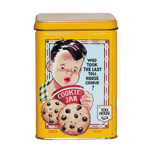 Boîte publicitaire vintage US Nestlé Toll House Cookies vide en tôle lithographiée