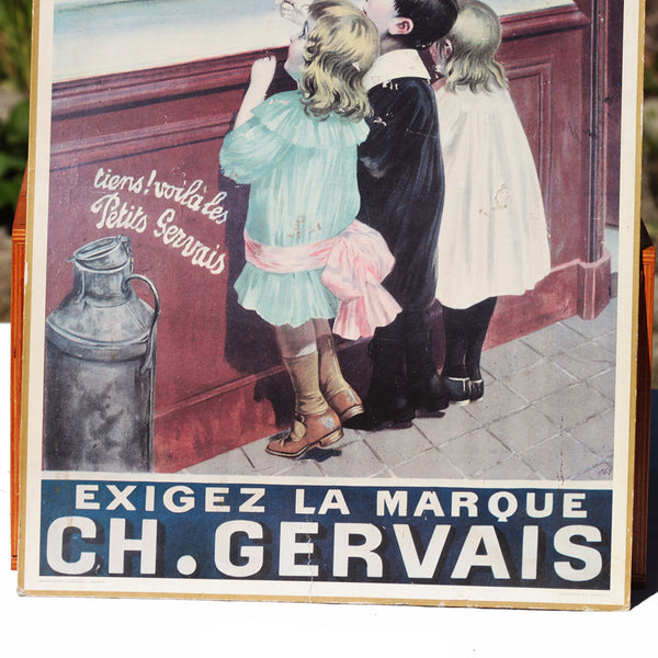 Affiche publicitaire cartonnée Ch. Gervais - Bernard Carant - édition vintage