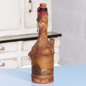 Grande bouteille tronc 2.5 litres vide vintage de Calvados Château du Breuil