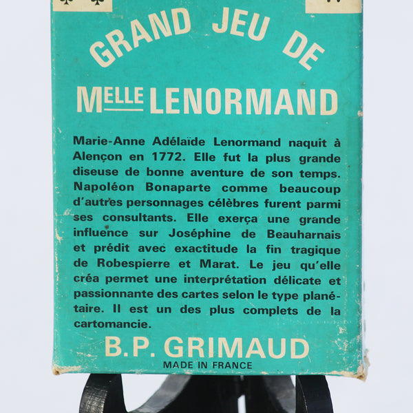 Grand jeu de cartomancie de Melle Lenormand édition de 1976 B.P. Grimaud