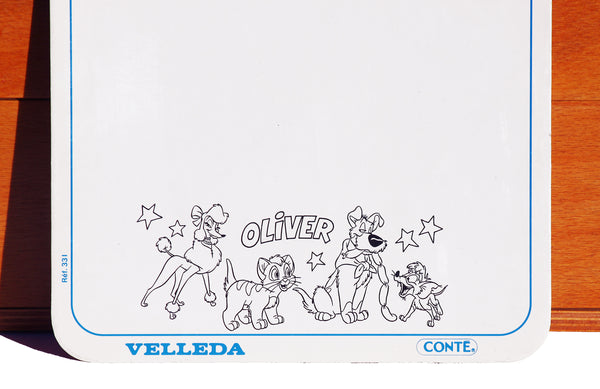 Tableau ardoise Velleda Conté vintage Disney Oliver & Compagnie