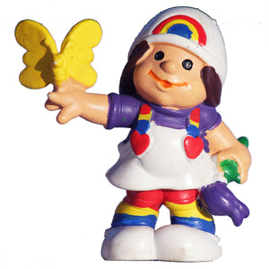 Figurine PVC vintage Rainbow Brite Kids W. Berrie Liliane avec papillon ( 1980 )