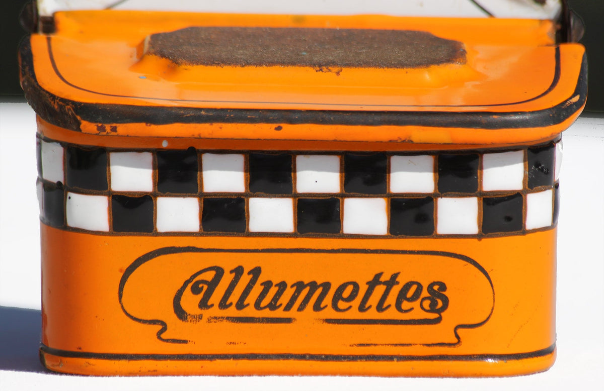 Ancienne boîte à allumettes en tôle émaillée | BB 17213 Ancienne boîte à allumettes en tôle émaillée | BB 17213