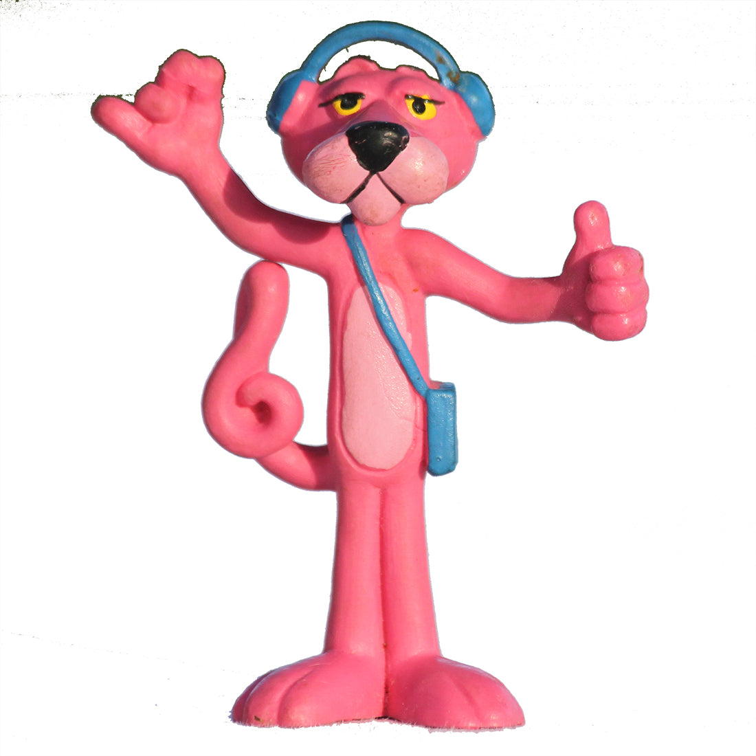 Figurine PVC vintage la Panthère Rose avec walkman Schleich ( 1983 )