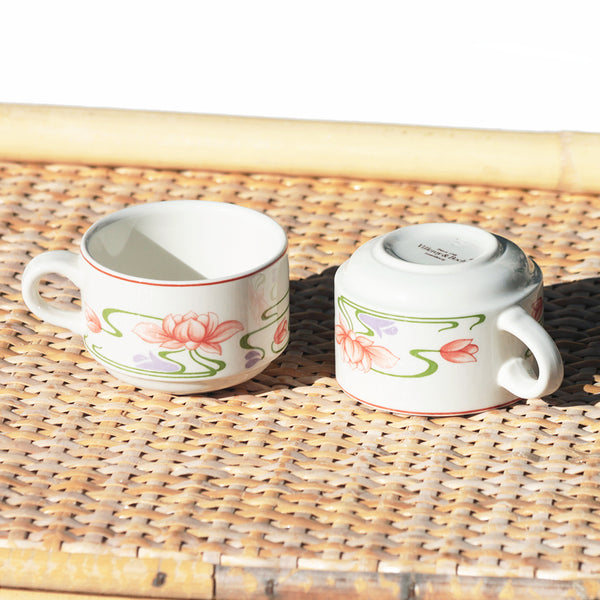 Duo de tasses à café en vitro porcelaine de Villeroy & Boch modèle Florida