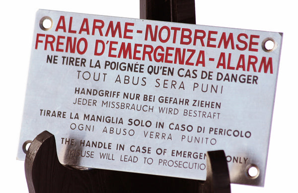 Petite plaque SCNF en métal - Alarme Ne tirer la poignée qu'en cas de danger