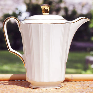 Grande verseuse ancienne Villeroy & Boch crème & doré