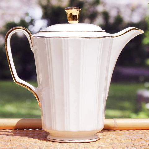 Grande verseuse ancienne Villeroy & Boch crème & doré