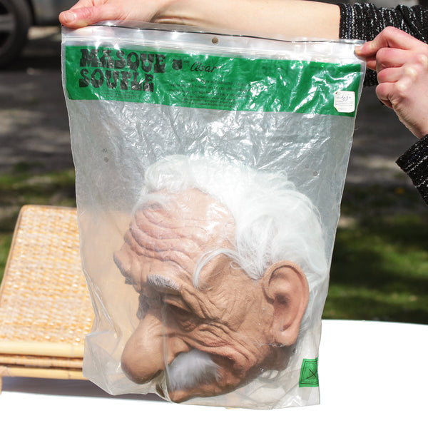 Masque de carnaval souple vintage César Albert Einstein en latex ( 1981 )