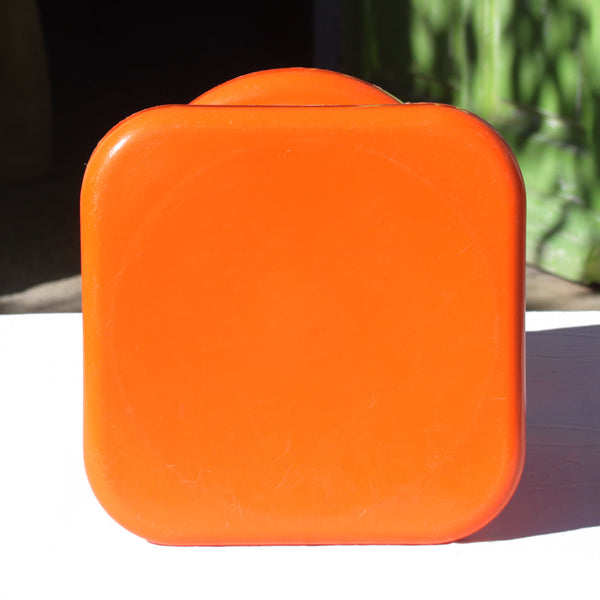 Tabouret vintage Tam Tam SELAP orange assise carrée des années 1970 no Stamp