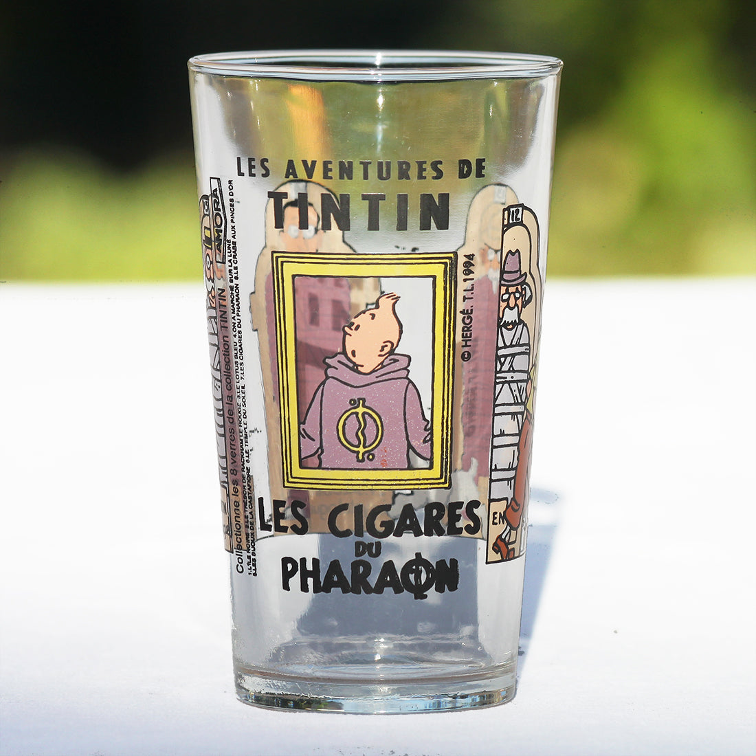 Verre à moutarde Amora vintage Tintin Les Cigares du Pharaon  ( 1994 )