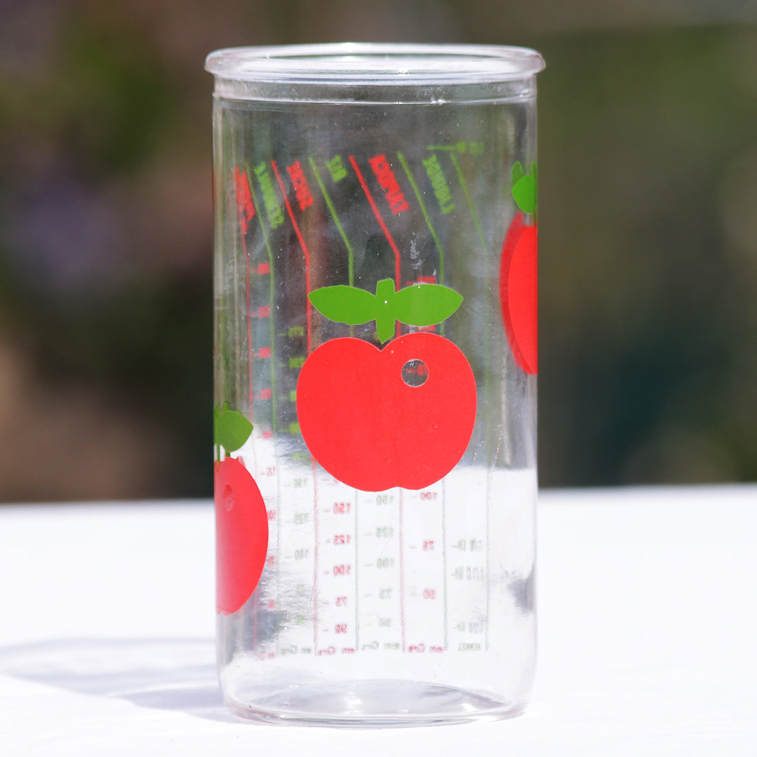Pot Verseur En Verre Vintage Henkel - Décor Pommes, Made In France, Très Bon état