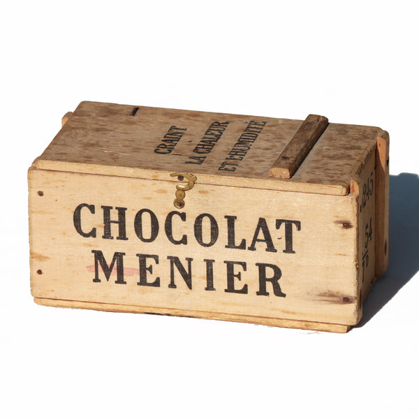 Ancienne petite boîte publicitaire Chocolat Menier en bois