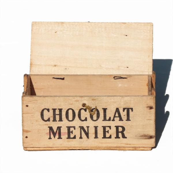 Ancienne petite boîte publicitaire Chocolat Menier en bois