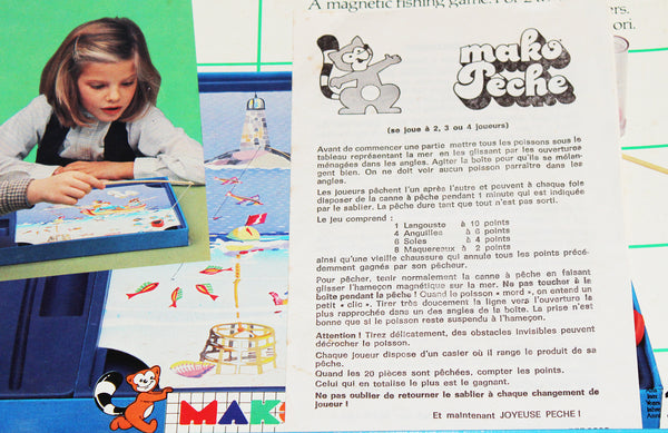 Jeu de société vintage La Pêche de Mako complet ( 1970 )