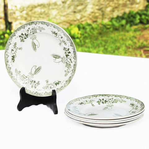 Ensemble de 5 assiettes plates anciennes Saint Amand et Hamage modèle Modern Style