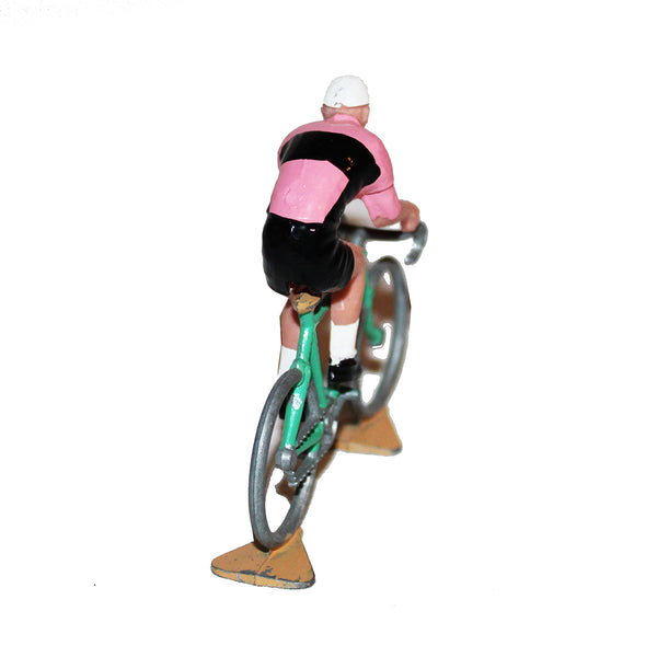 Figurine coureur cycliste Roger amovible Tour de France maillot rose & noir