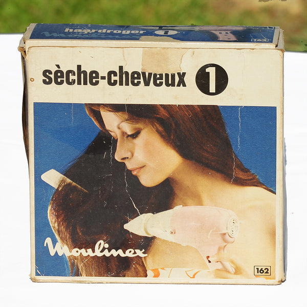 Séche-cheveux électrique vintage Moulinex SMD1 en boîte début années 1970