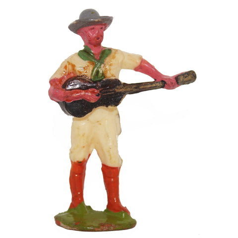 Plastic scout figure with guitar