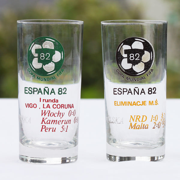 Ensemble de 3 grands verres publicitaires vintages Coupe du Monde 1982 España 82