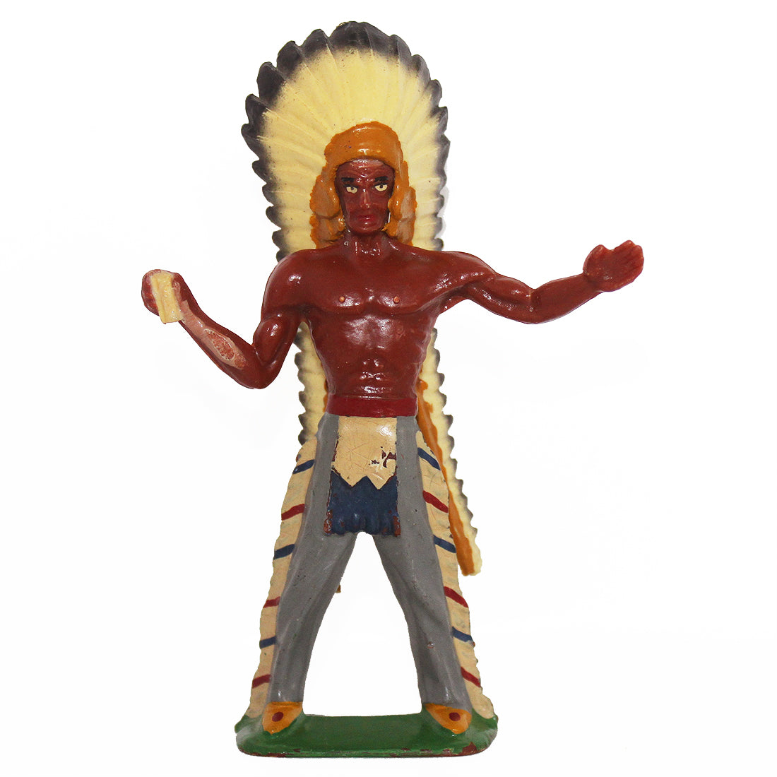 Figurine plastique Astrid chef indien 11 cm Far West petite casse