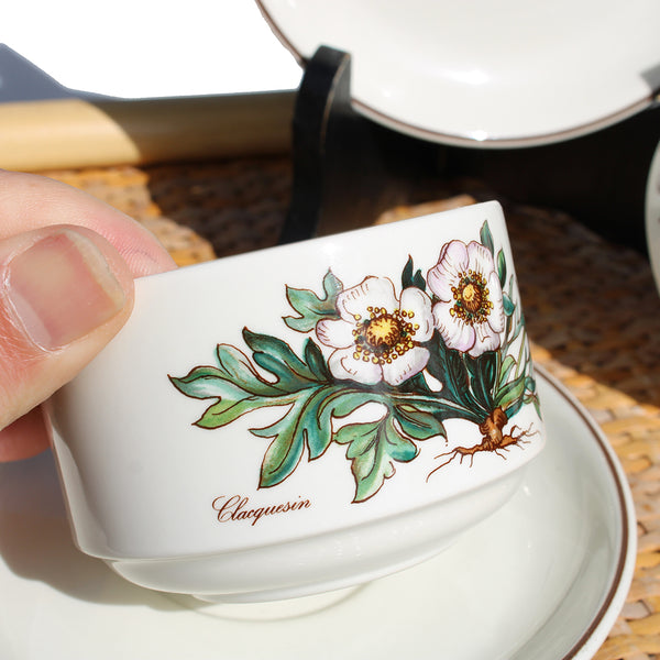 Duo de tasses à thé + soucoupes Villeroy & Boch modèle Botanica pour Clacquesin